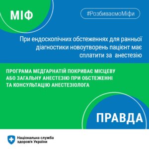Розбиваємо міф про необхідність оплати за анестезію при ендоскопічних обстеженнях